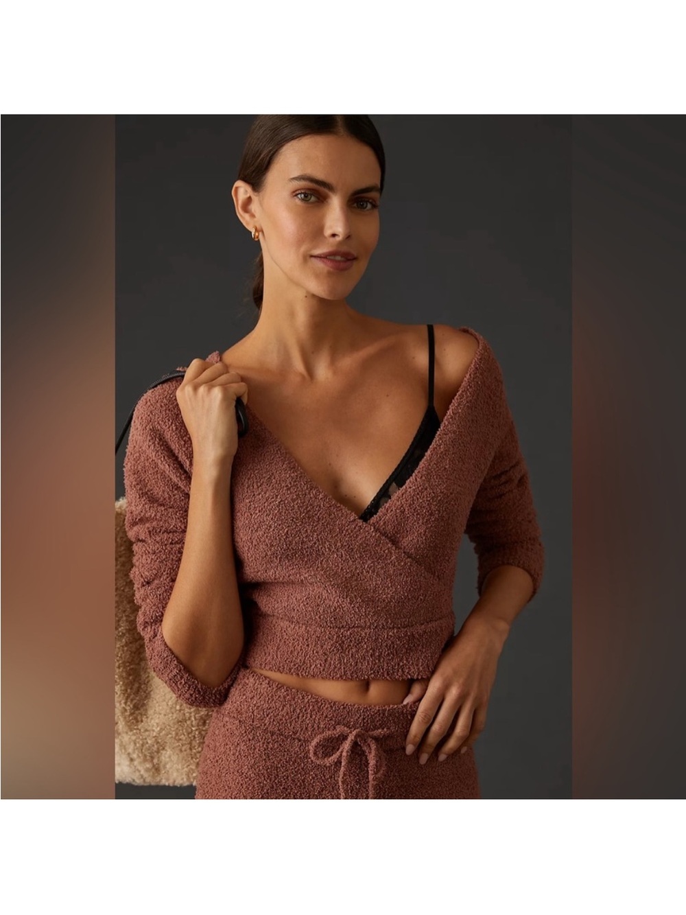 Anthropologie Daily Practice Wrap Rose Sweater Size Medium